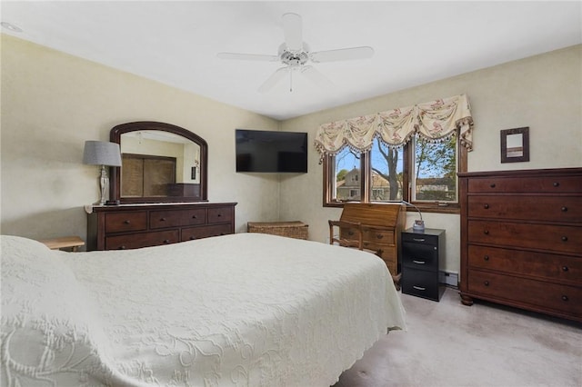 11 Renfrew Ave, Middletown, RI 02842 - bedroom featuring carpet, a baseboard radiator, and a ceiling fan