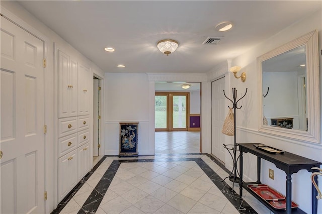 23 Pine Top Rd, Barrington, RI 02806 - hallway with inlaid floor details and recessed lighting