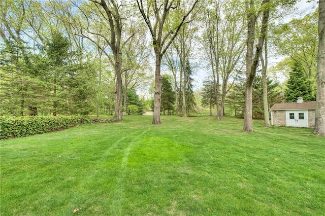 23 Pine Top Rd, Barrington, RI 02806 - view of grassy yard featuring an outdoor structure