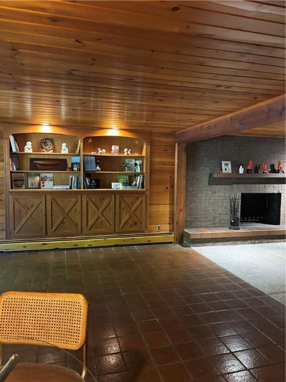 reception featuring a fireplace with raised hearth