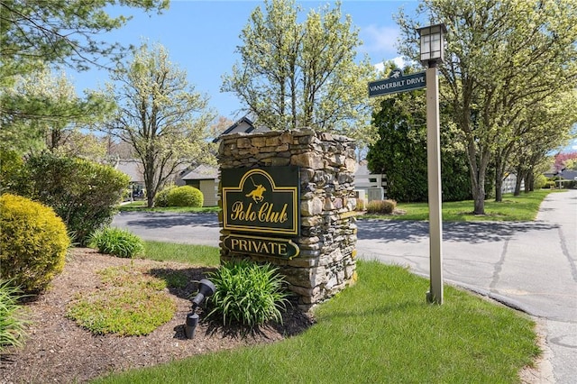 view of community sign