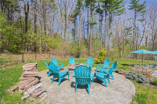 545 Central St, Burrillville, RI 02839 - view of patio / terrace featuring an outdoor fire pit