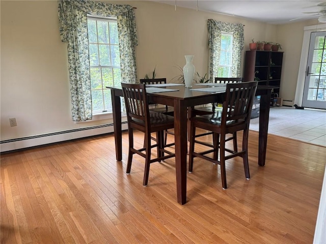 1 Gilman Rd, Hopkinton, RI 02832 - dining space featuring light wood-style flooring and a baseboard radiator