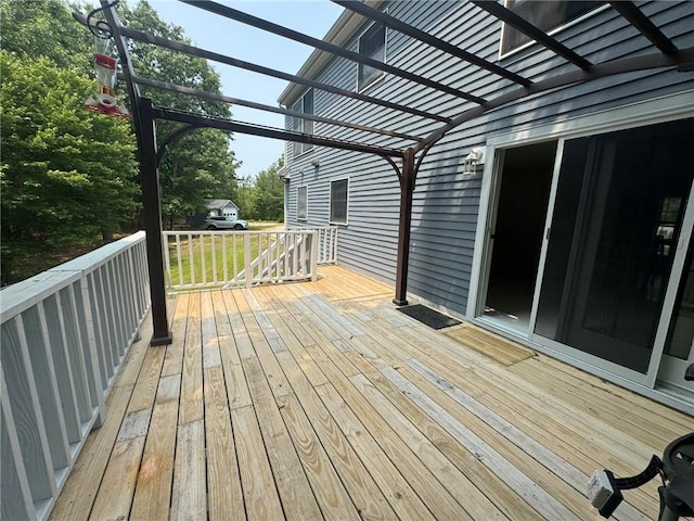 1 Gilman Rd, Hopkinton, RI 02832 - wooden terrace with a lawn