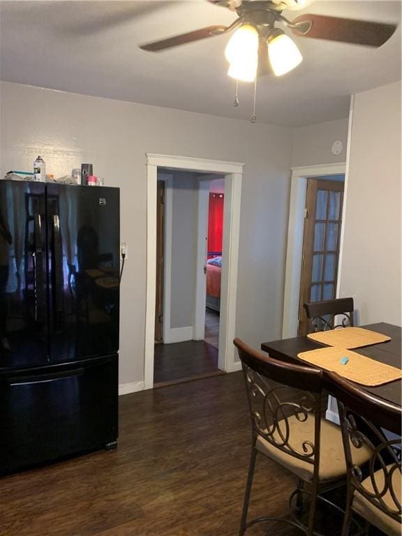 31 Ponagansett Ave, Providence, RI 02909 - dining area with a ceiling fan, baseboards, and wood finished floors