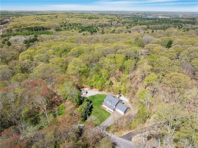 825 Woonsocket Hill Rd, North Smithfield, RI 02896 - birds eye view of property featuring a forest view