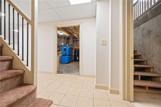 825 Woonsocket Hill Rd, North Smithfield, RI 02896 - stairs featuring tile patterned floors and baseboards