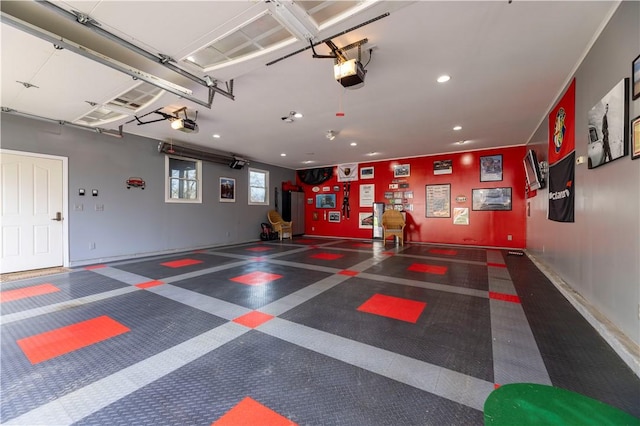 27 Tom Harvey Rd, Westerly, RI 02891 - garage featuring recessed lighting, a garage door opener, and baseboards