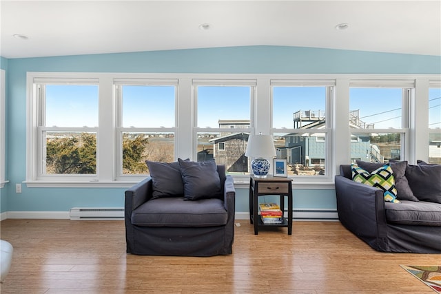 6 Macalder St, Narragansett, RI 02882 - sunroom / solarium featuring a baseboard radiator