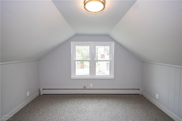 2 King St, Johnston, RI 02919 - bonus room featuring carpet flooring, vaulted ceiling, and a baseboard heating unit