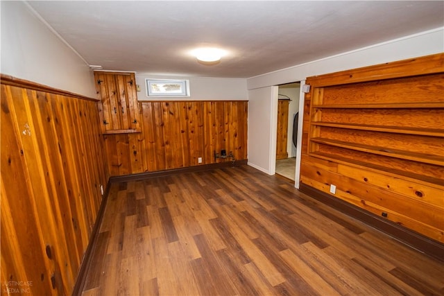 2 King St, Johnston, RI 02919 - basement featuring wainscoting, wooden walls, and wood finished floors