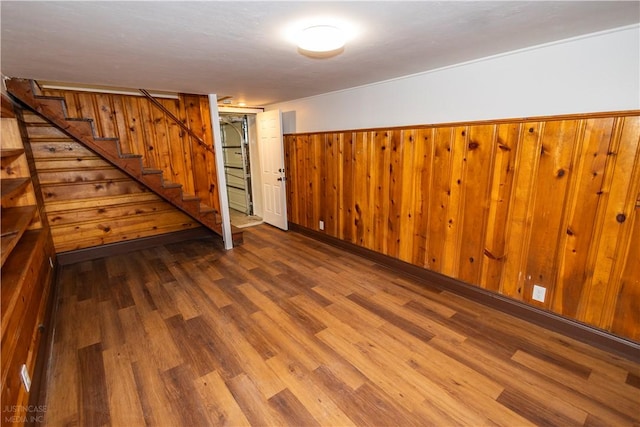 2 King St, Johnston, RI 02919 - finished below grade area with stairs, wooden walls, and wood finished floors