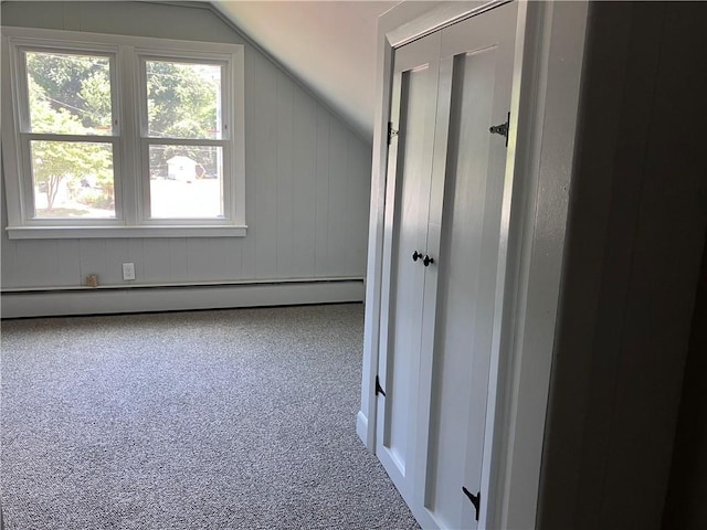 2 King St, Johnston, RI 02919 - bonus room featuring a baseboard radiator, lofted ceiling, and carpet floors