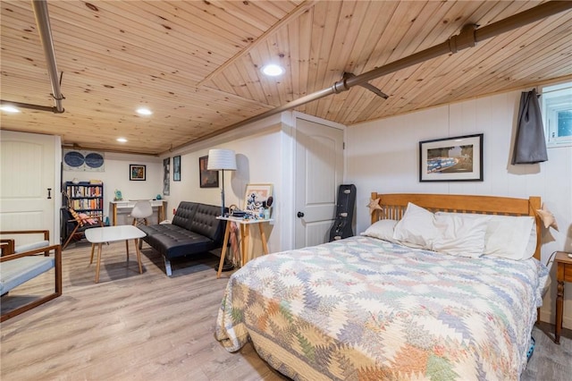 80 Wilcox Ave, Pawtucket, RI 02860 - bedroom with recessed lighting, wood ceiling, and wood finished floors