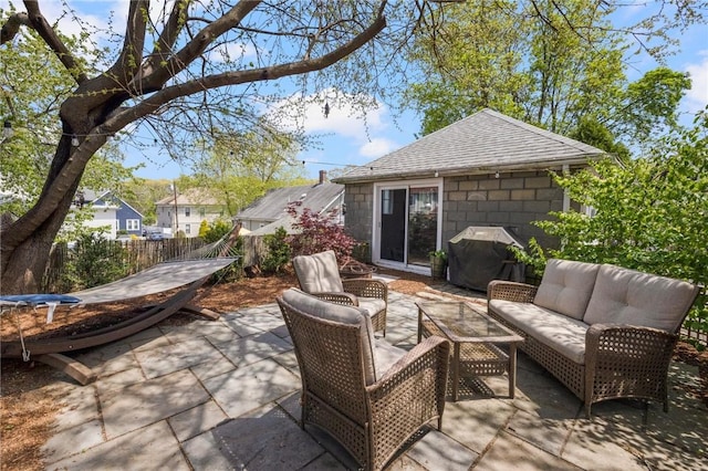 80 Wilcox Ave, Pawtucket, RI 02860 - view of patio / terrace featuring an outdoor hangout area and fence