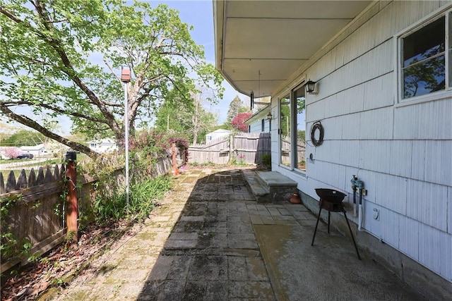 exterior space with a fenced backyard