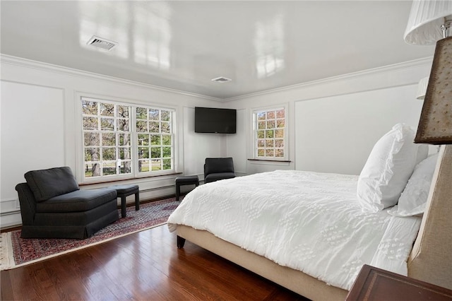 540 Blackstone Blvd, Providence, RI 02906 - bedroom with crown molding, visible vents, and wood finished floors