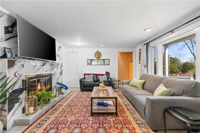 215 Rocky Point Ave, Warwick, RI 02889 - living area featuring a high end fireplace