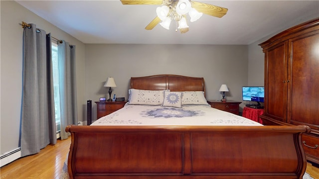 4 Tray Hollow Rd, Foster, RI 02825 - bedroom featuring a baseboard radiator, light wood-type flooring, and a ceiling fan