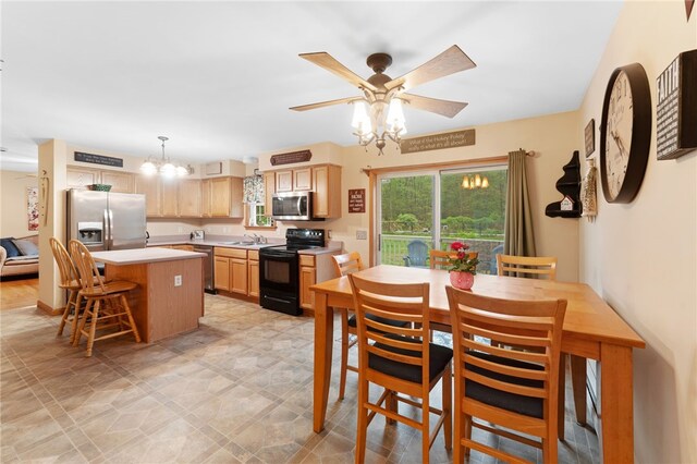 51 Mill Rd, Foster, RI 02825 - dining space featuring a ceiling fan and a chandelier