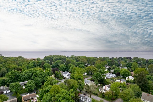 aerial view of a nearby body of water