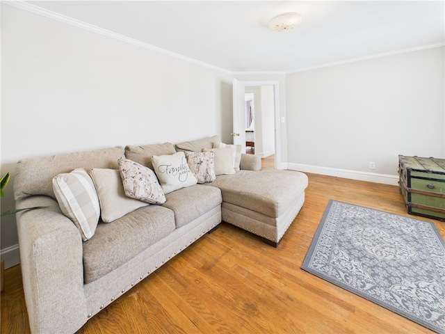 135 Cypress St, Providence, RI 02906 - living area with baseboards, ornamental molding, and wood finished floors