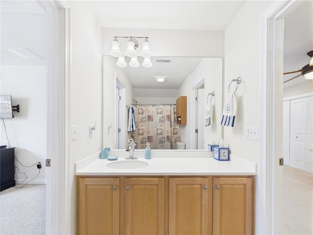 6 Yarmouth Cir S, Kingstown, RI 02879 - full bath with visible vents, vanity, and a shower with shower curtain