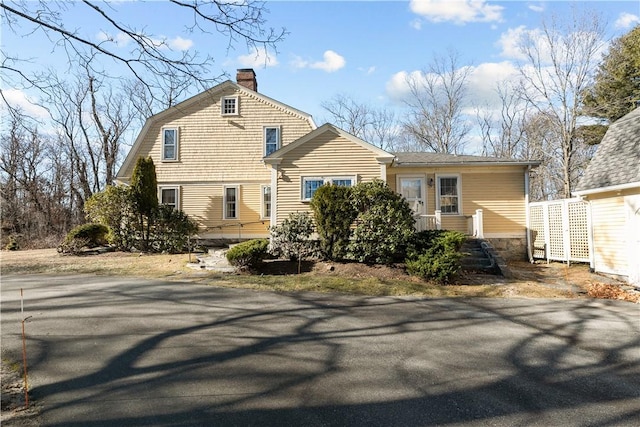 exterior space with a chimney