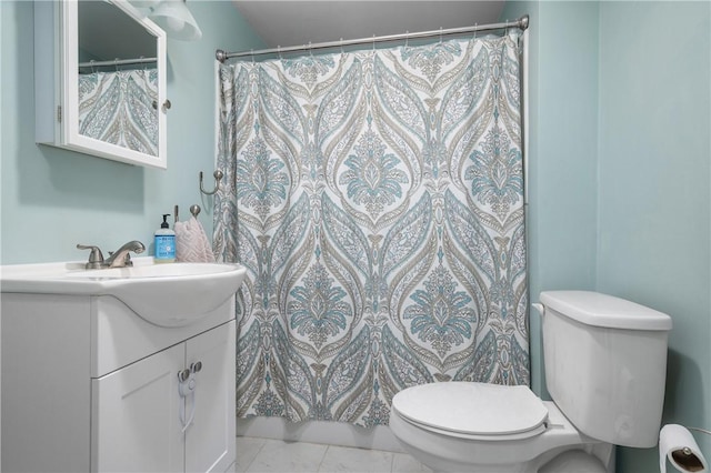 745 Eagle Peak Rd, Burrillville, RI 02859 - bathroom featuring toilet, vanity, and curtained shower
