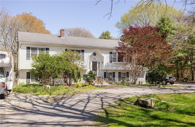 246 Long Hwy, Little Compton, RI 02837 - split foyer home with a chimney