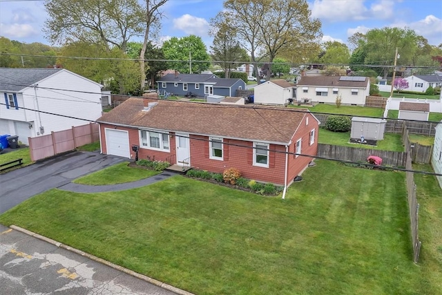 bird's eye view with a residential view