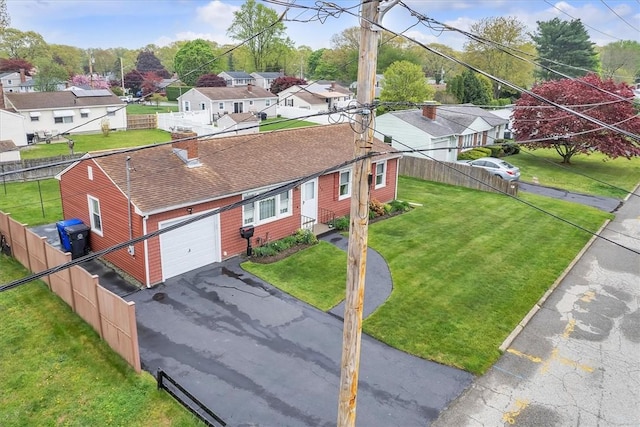 aerial view of residential area