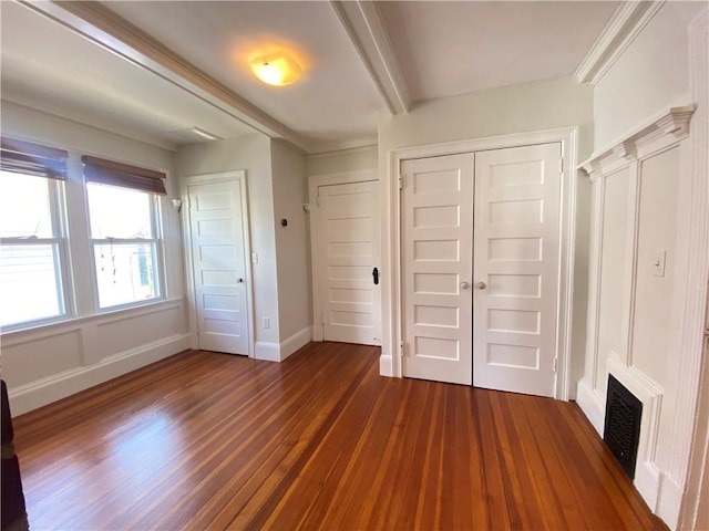 404 Lloyd Ave Unit 408, Providence, RI 02906 - unfurnished bedroom featuring dark wood-type flooring and baseboards