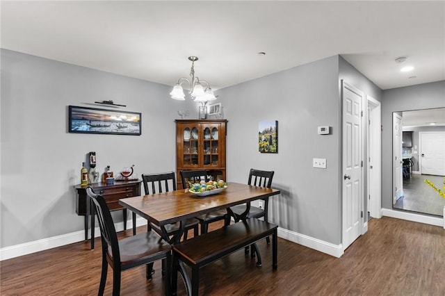40 Saw Mill Dr Unit 203, North Kingstown, RI 02852 - dining room with baseboards, wood finished floors, a chandelier, and recessed lighting