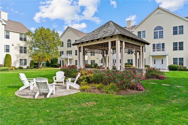 40 Saw Mill Dr Unit 203, North Kingstown, RI 02852 - rear view of property featuring a gazebo and a lawn