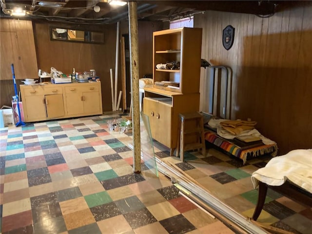 30 Charles St, Cranston, RI 02920 - finished below grade area with wood walls and light flooring