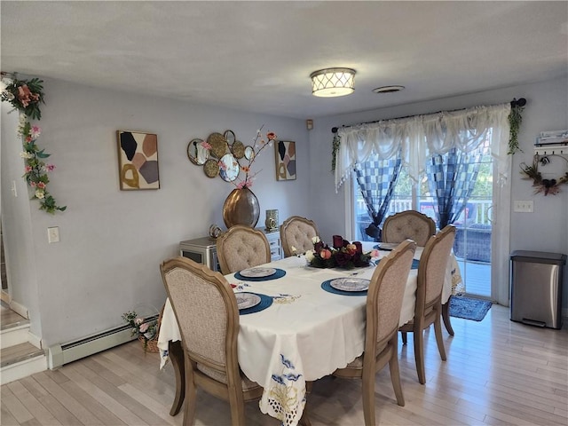 8 Marigold Ct, Cranston, RI 02920 - dining area with baseboard heating and light wood-style floors