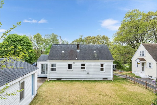 11 Homestead St, Smithfield, RI 02917 - rear view of property with a chimney and a shingled roof