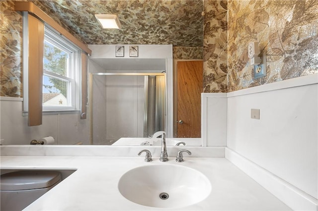 11 Homestead St, Smithfield, RI 02917 - bathroom with a stall shower and vanity