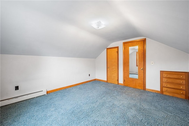 11 Homestead St, Smithfield, RI 02917 - bonus room with a baseboard heating unit, carpet floors, lofted ceiling, baseboard heating, and baseboards