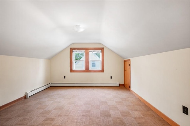 11 Homestead St, Smithfield, RI 02917 - additional living space featuring lofted ceiling, baseboards, and baseboard heating