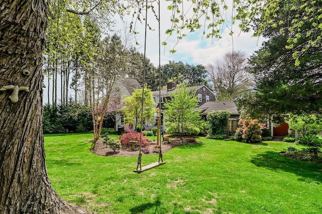 view of grassy yard