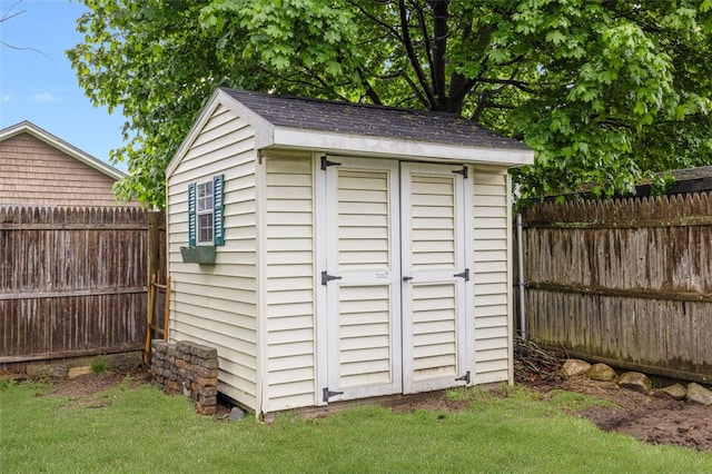 view of shed