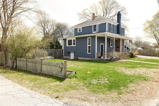 view of property exterior with a chimney