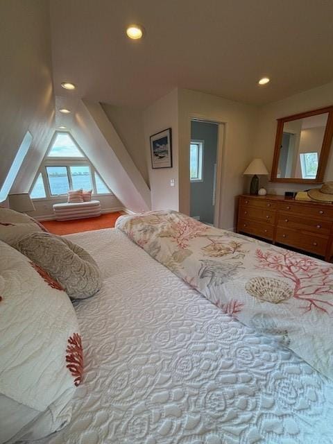 bedroom with recessed lighting