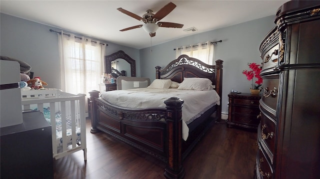 11 Crane St S, Pawtucket, RI 02860 - bedroom featuring dark wood-style flooring and a ceiling fan