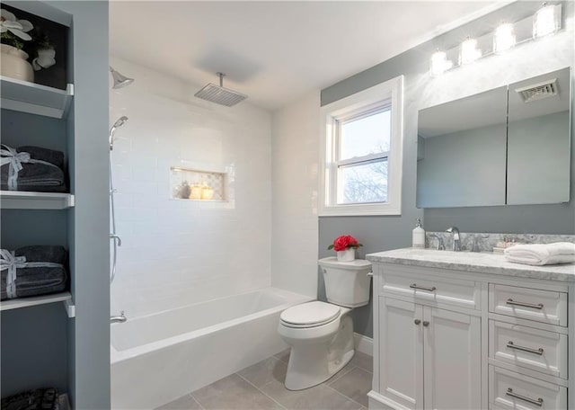 11 Crane St S, Pawtucket, RI 02860 - full bath featuring tile patterned floors, toilet, vanity, a combined bath / shower with rainfall shower, and baseboards