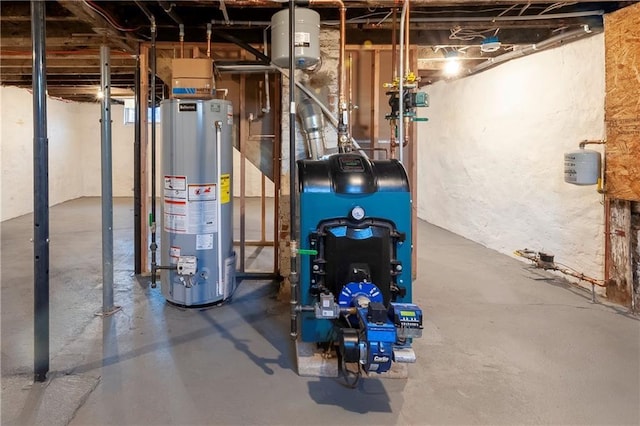11 Crane St S, Pawtucket, RI 02860 - utility room with gas water heater and a heating unit