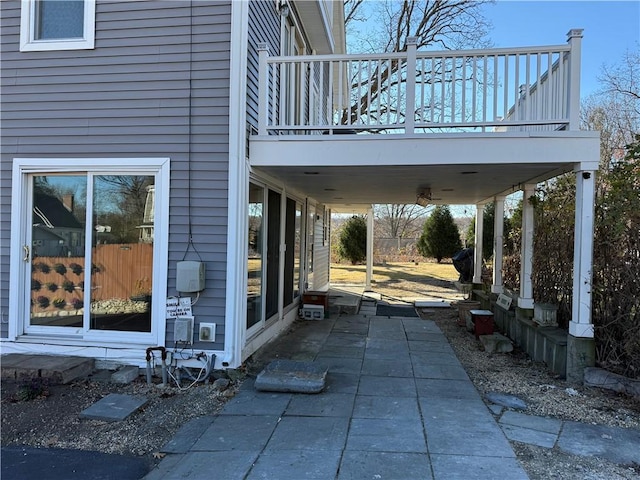 view of patio / terrace featuring a balcony