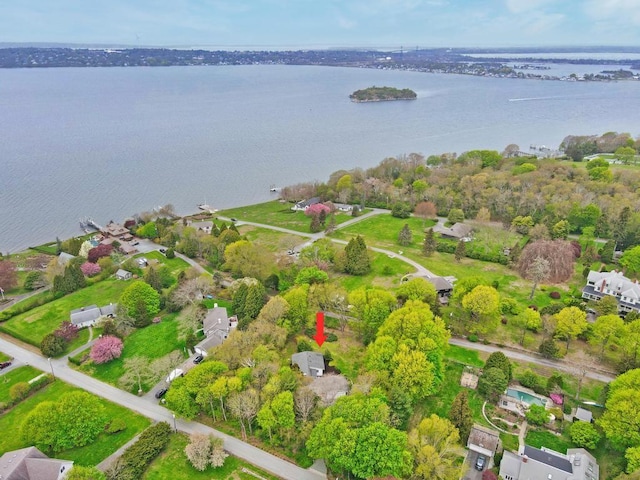 58 Leonard Dr, Tiverton, RI 02878 - aerial perspective of suburban area featuring a large body of water